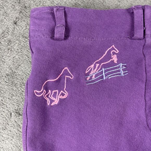 TuffRider Girl Embroidered Pull-On Riding Pants Breeches Purple Size 8 J106 - Picture 5 of 9